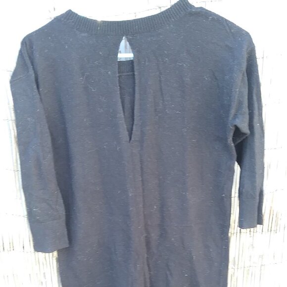 Club Monaco Black Knit Sweater Dress / Tunic with Peekaboo Back - Women's - XS - Picture 8 of 12